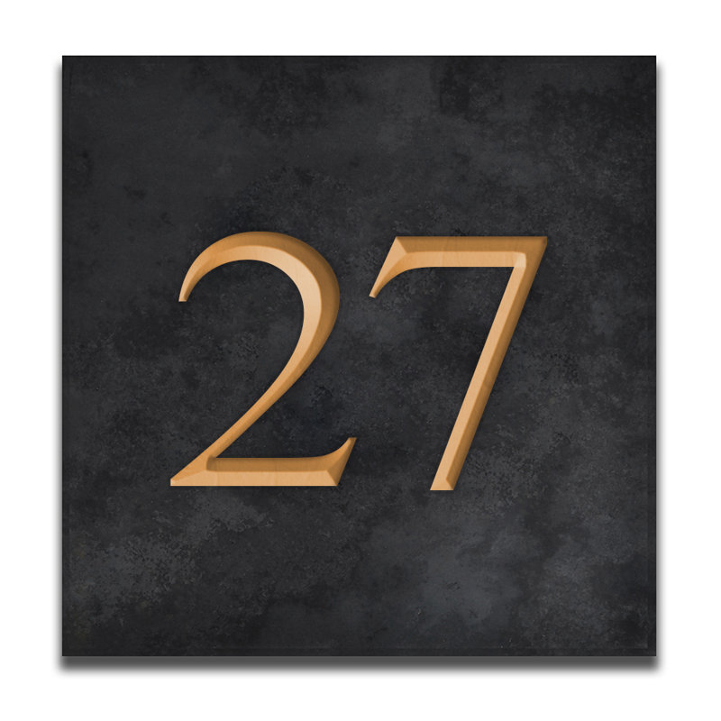 Velia 17.78cm H Stone House Number, 27, Gold
