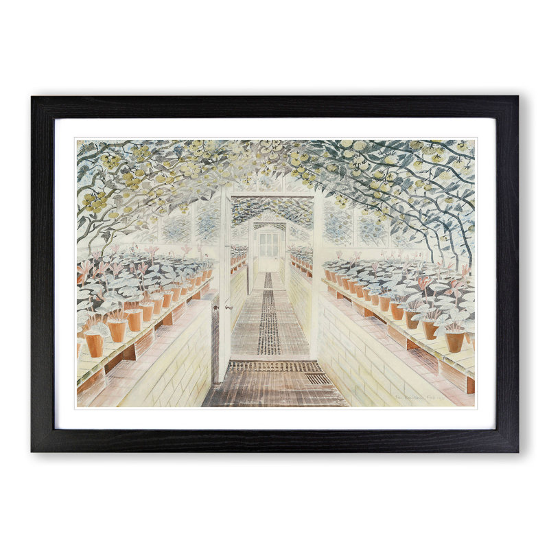 Greenhouse by Eric Ravilious - Framed Print, 27cm H x 36cm W x 2cm D, Black Framed