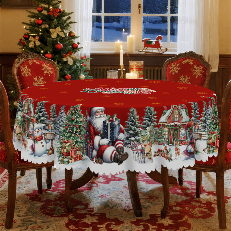Nappe lavable en polyester pour Noël