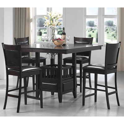 Tabourets de comptoir 2 - noir et attrayant pour les espaces de salle à manger, revêtu de 2 coussins transitionnels, pièce idéale, style