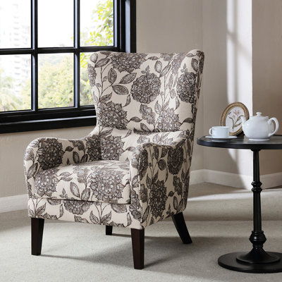 Fauteuil à oreilles en bois massif - Design élégant et confort