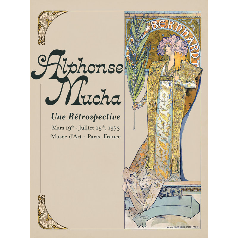 Tarijah Mucha Exhibition Poster II by Vision Studio - Wrapped Canvas Print, 46 cm H x 30 cm W