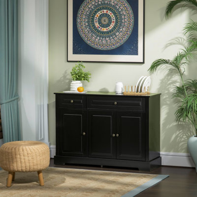 45" Modern Black Sideboard – Sleek Storage with Adjustable Shelves by Red Barrel Studio