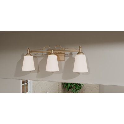 Rouillard 3-Light Bronze Gold Bath Light