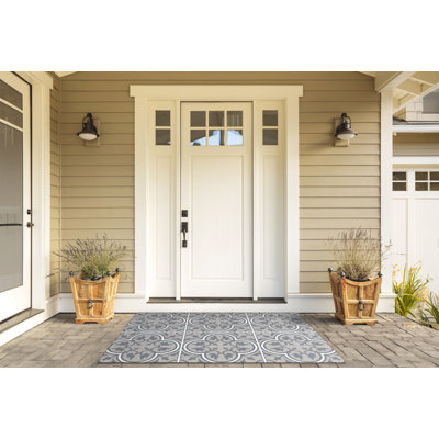 Non-Slip Floral Outdoor Doormat