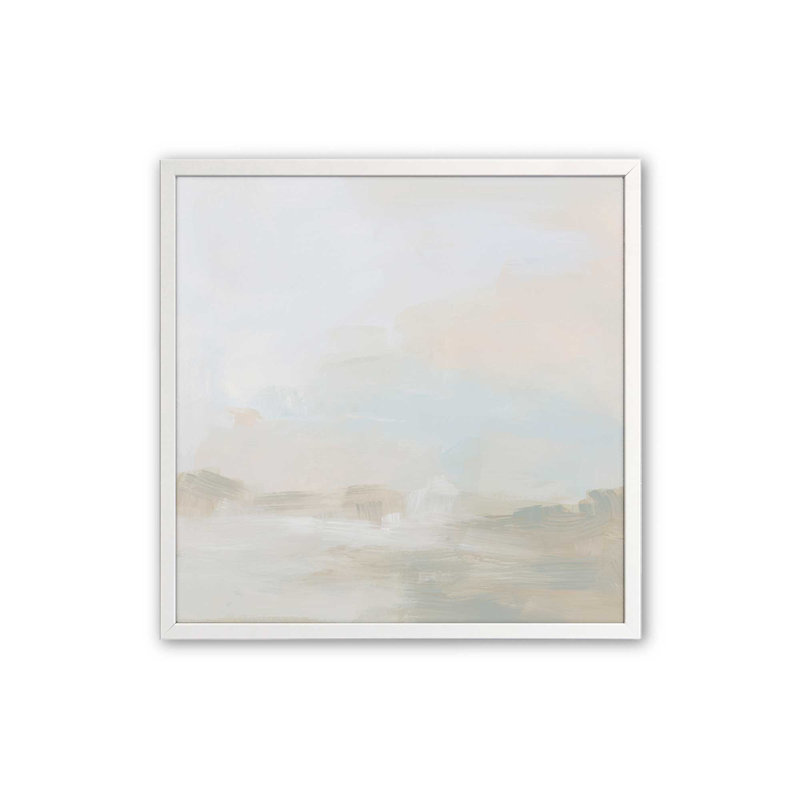 Impression Dawn's Soft Light II, H 21,5 po x l 21,5 po, Cadre ouvert à coins ouverts, blanc opaque