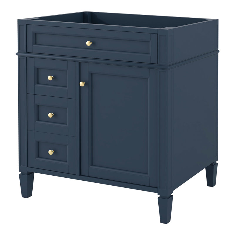 Meuble-lavabo de salle de bain de 30 po sans lavabo supérieur, armoire de rangement moderne avec 2 tiroirs et un tiroir rabattable (BASSIN INCLUS)