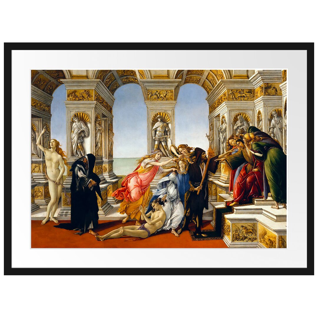 Gerahmter Kunstdruck The Slander of Apelles von Sandro Botticelli