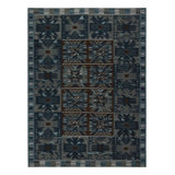 Scandinavian Hand Knotted Wool Geometric Area Rug