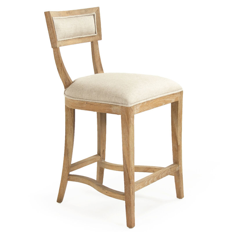 Embla Upholstered Stool with Solid Wood Frame, Counter Stool (26.75" Seat Height)