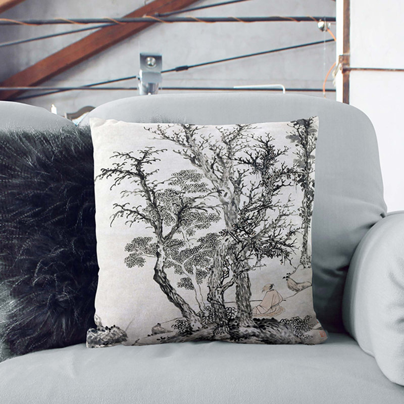 Autumn Wood Square Throw Cushion, 55 x 55 cm, Stone