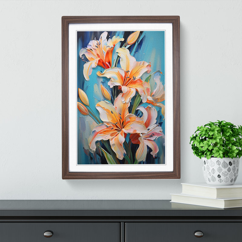 Single Picture Frame Print on Wood, Walnut Framed, 64cm H x 46cm W