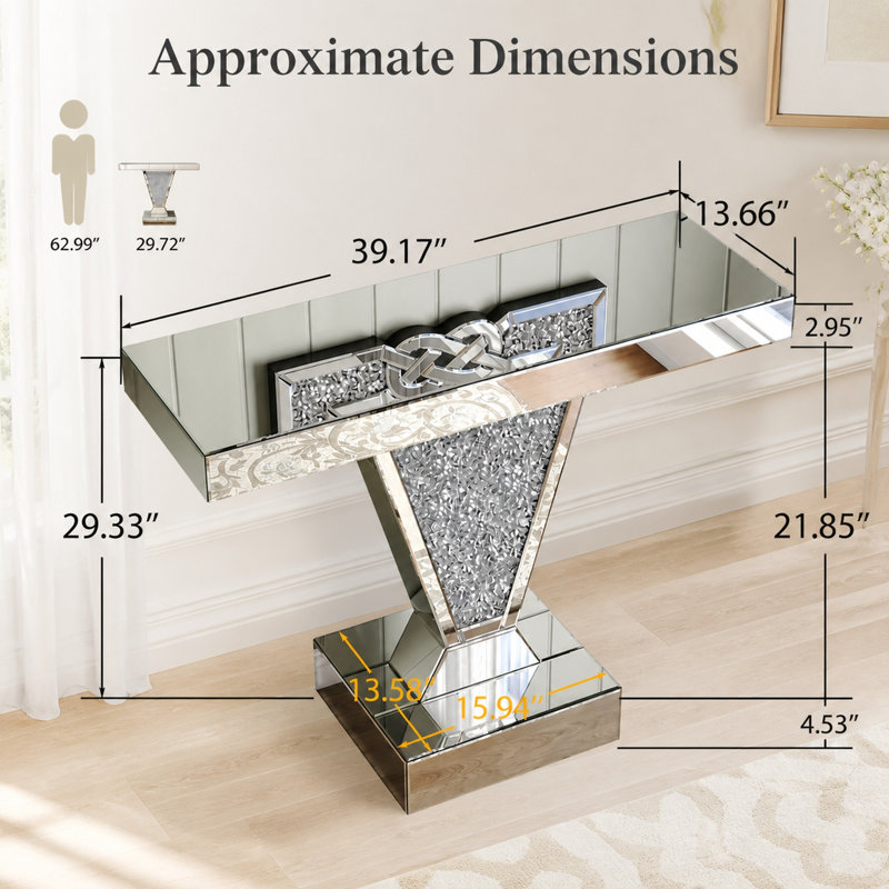 39.17'' Glass Top Console Table