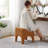 Modern Boucle Upholstered Ottoman, Shoe Changing Stool, Makeup Stool-1295232622