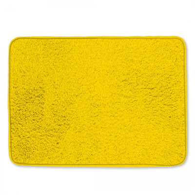 Tapis de bain uni à fond jaune