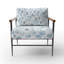 Chaise d'appoint à motif géométrique - Fauteuil circulaire bleu argenté gris-306452711