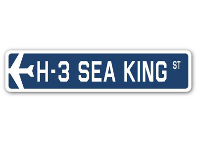 Plaque de rue militaire en aluminium Banta H-3 Sea King Air Force