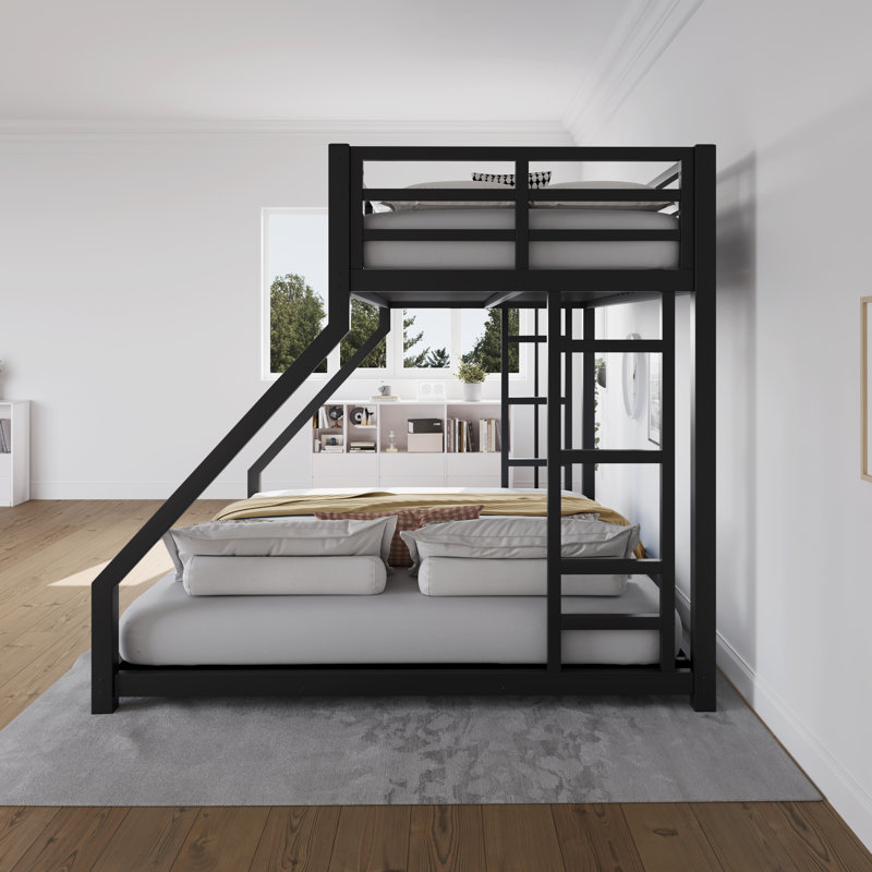 Metal Bunk Bed, Twin XL Over Queen