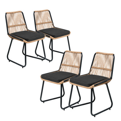 Chaise de salle à manger en métal avec coussin amovible