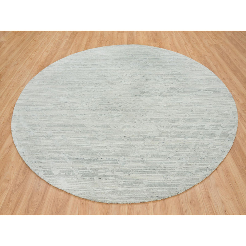 Vienna-Rose One-of-a-Kind Round 9'0" X 9'0" New Age Round Area Rug in Ivory