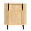 Armoire bar cannelée de 28 po avec support à 8 grilles et tablettes réglables, panneau de fibres à densité moyenne à finition naturelle et console en métal
