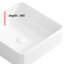 Lavabo vasque rectangulaire de 15 po en céramique de porcelaine, design rayé, audacieux dans la salle de bain, lavabo à haute température, 15 po x 15 po, qualité blanche et facile à installer, aspect de salle de bain moderne