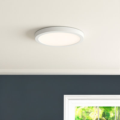 7 in.Round 10.3-Watt 3000K LED Flush Mount Light, 1150 Lumens