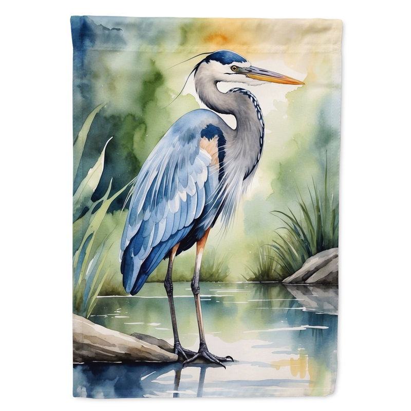 Drapeau de jardin Surfbird Bird, Grand héron bleu