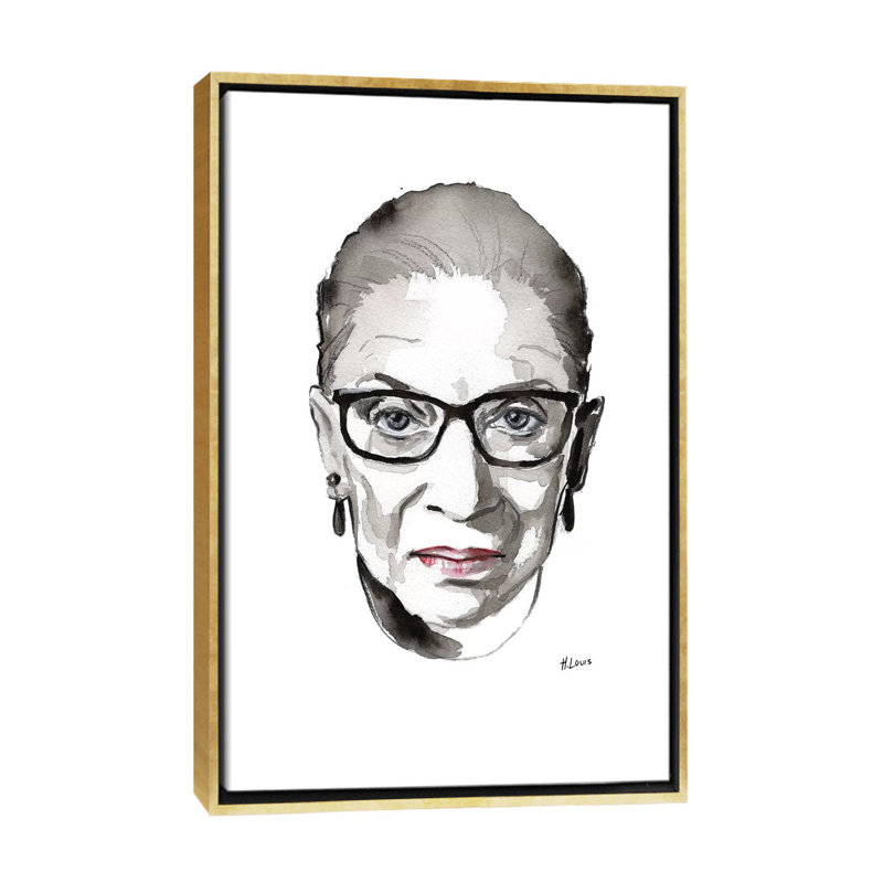 Impression RBG par Hodaya Louis, H 60 po x l 40po x P 1,5 po, Toile encadrée d'or, Pas de tapis