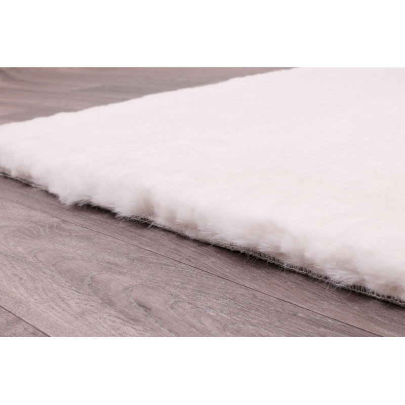 Coen Solid Colour Hand Woven Shag Area Rug, Rectangle 60 x 100cm