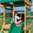 Backyard Discovery Buckley Hill Cedar Wood Swing Set with Wave Slide, Play Deck, Rock Wall Ladder, and Chalkboard