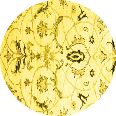Tapis contemporains jaunes lavables à la machine 838