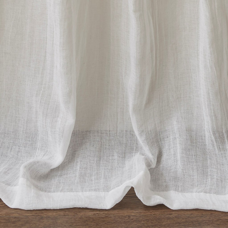 Solid Crushed Curtain Panel Pair(2 Pcs Window Panels), White, 42" W x 95" L