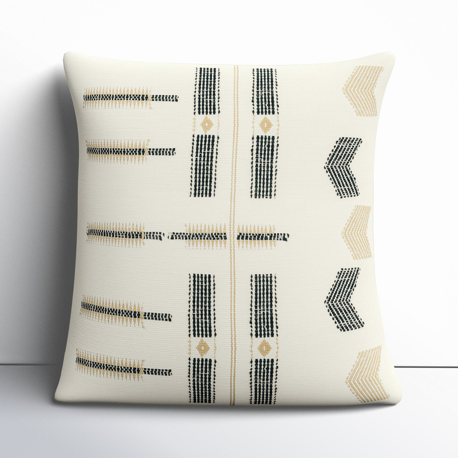 Erickson Embroidered Cotton Throw Pillow, White, Polyester/Polyfill