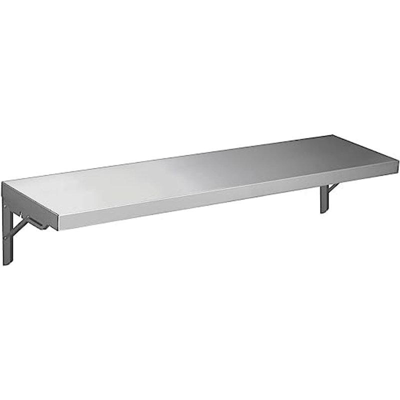 Commercial Stainless Steel Folding Wall Shelf, 7" H x 60" W x 12" D
