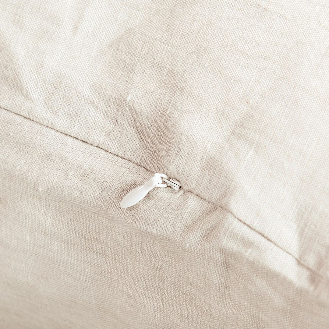 100% French Linen Pillow Sham, Putty Heather, Square 26", Pillow Cover Only - No Insert
