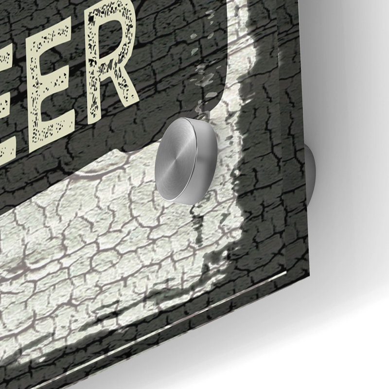  «Beer Sign I» par Erin Clark, art mural en verre acrylique, 48 po x 16 po, H 12 po x l 36 po