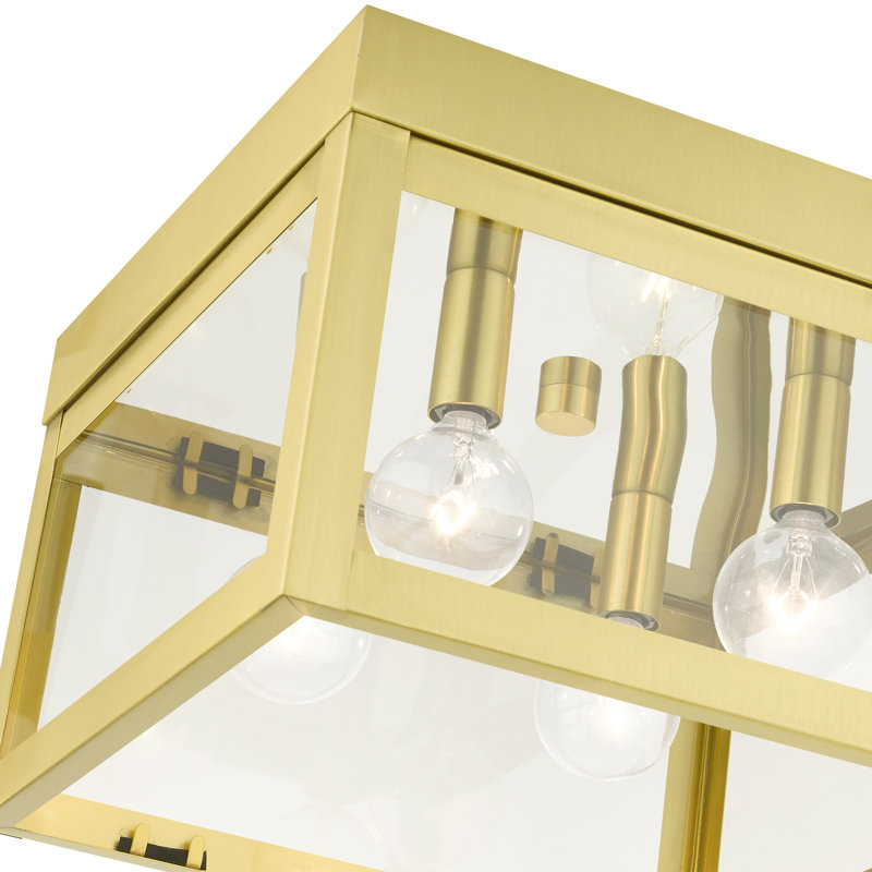Bartek 4 - Bulb Outdoor Flush Mount, Satin Brass