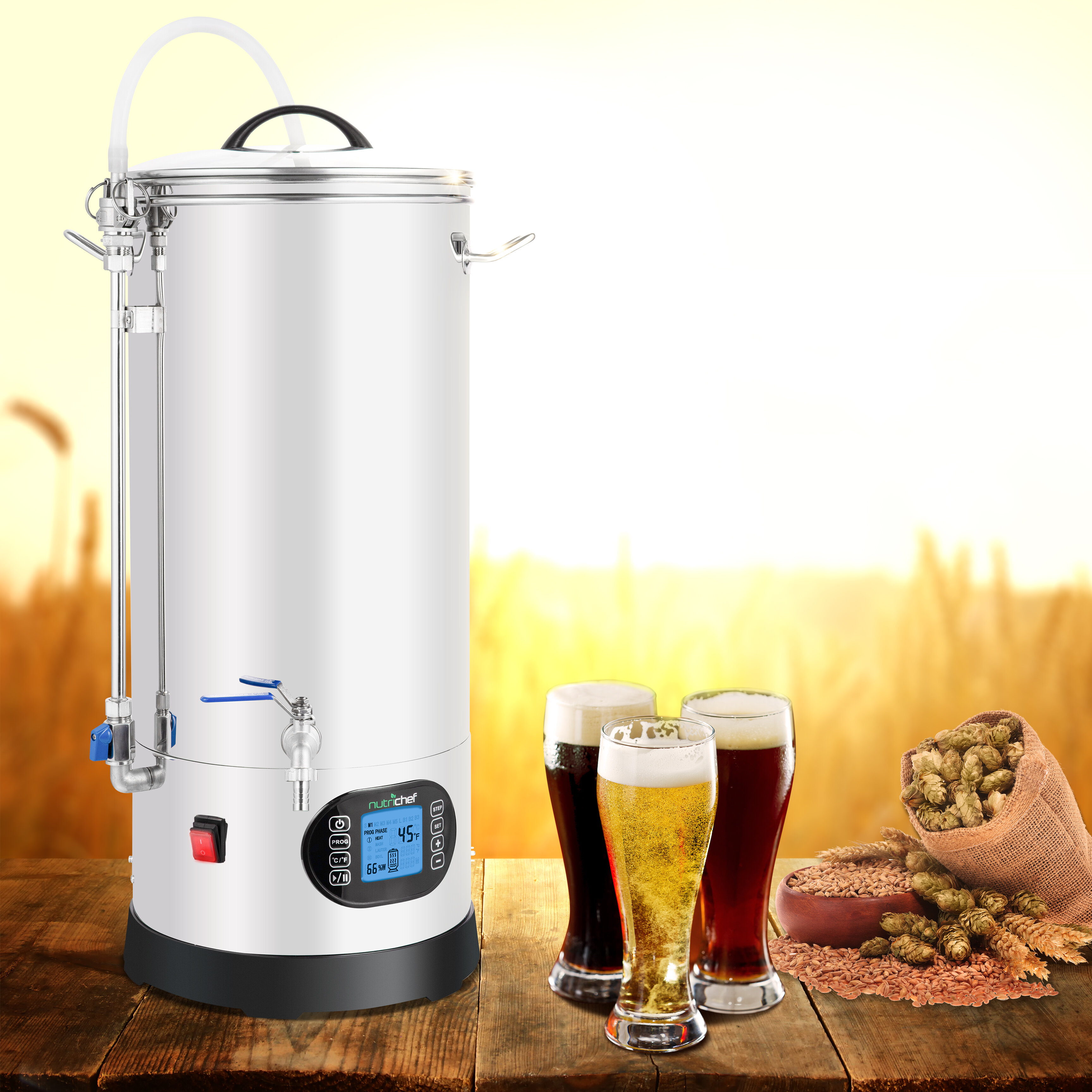 NutriChef Stainless Steel Home Brewing Kit
