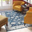 Tapis bleu / beige en laine touffeté à la main Cavendish-16852067