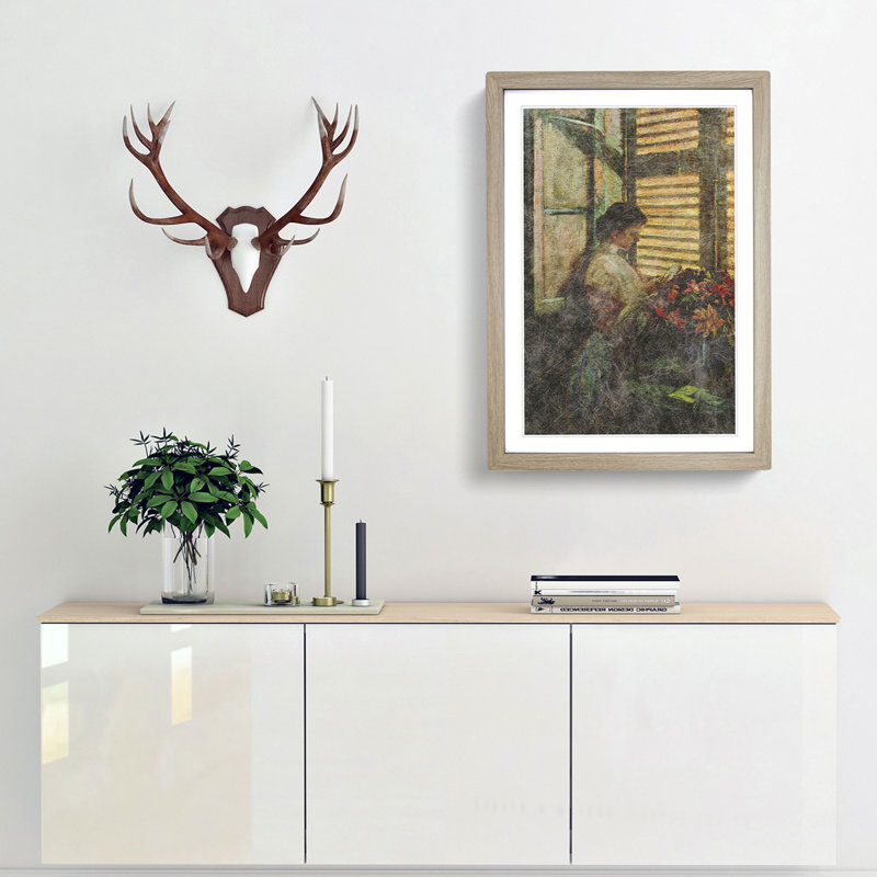 Happy Morning by Fujishima Takeji - Picture Frame Painting Print, 48cm H x 36cm W x 2cm D, Oak Framed
