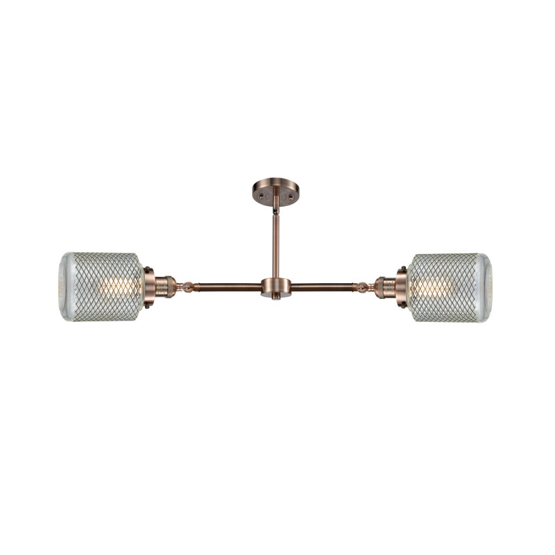 Luminaire suspendu pour îlot de cuisine 2 lumières Iyana, Ampoule non incluse, Cuivre antique