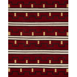 Mesa Hand Knotted Wool Geometric Shapes Area Rug in Red/Cream