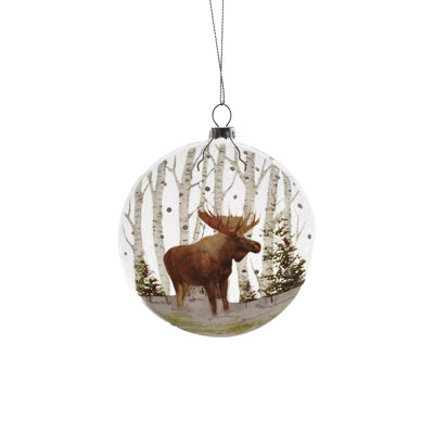 Ornement transparent en forme de boule plate suspendue (paquet de 3)