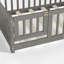 Lit simple au sol, grain de bois gris, porte et garde-corps, lit de repos indépendant, gris grain, porte réglable, pin de haute qualité-130149999