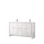 Meuble-lavabo double blanc 60 po x 20 po avec plateau et robinet en marbre de culture à fermeture en douceur, deux armoires, trois tiroirs et une tablette ouverte pour un rangement abondant, des rayures abondantes et des taches abondantes-880218716