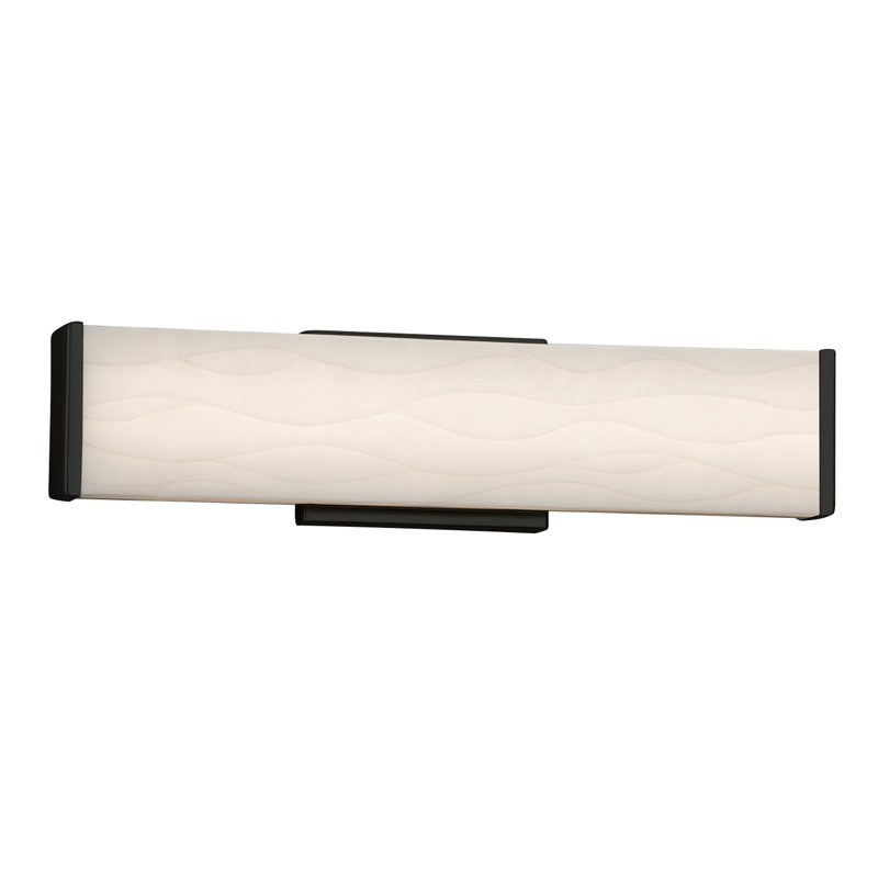 Barre d'éclairage de salle de bain 1 lumière DEL Donasia, Noir mat