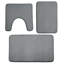 Ensemble de tapis de salle de bain gris foncé 3 pièces, tapis de bain en flanelle de mousse viscoélastique douce avec envers antidérapant et tapis de toilette en U absorbant