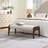 50.25 Inch Chenille Beige Upholstered Long Bench, Rubber Wood Leg Modern Dining & Entryway Rest Stool-1248266912