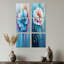 Radiance sous l'eau moderne pivoines aqua - ensemble de 6 décorations murales abstraites-18055798-18055799
